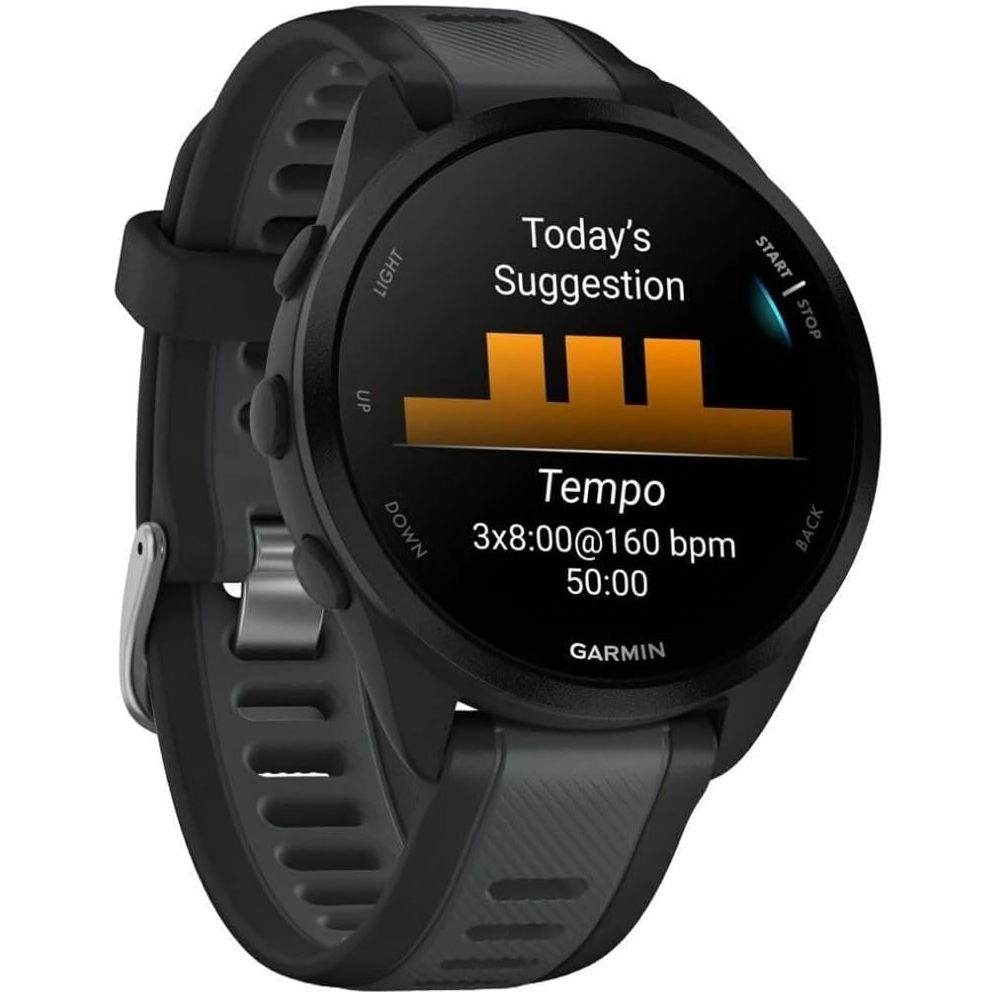 Garmin Forerunner 165 GPS Running Smartwatch - AMOLED Touchscreen, Advanced Training, 11-Day Battery, Black