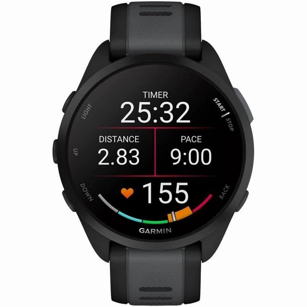 Garmin Forerunner 165 GPS Running Smartwatch - AMOLED Touchscreen, Advanced Training, 11-Day Battery, Black