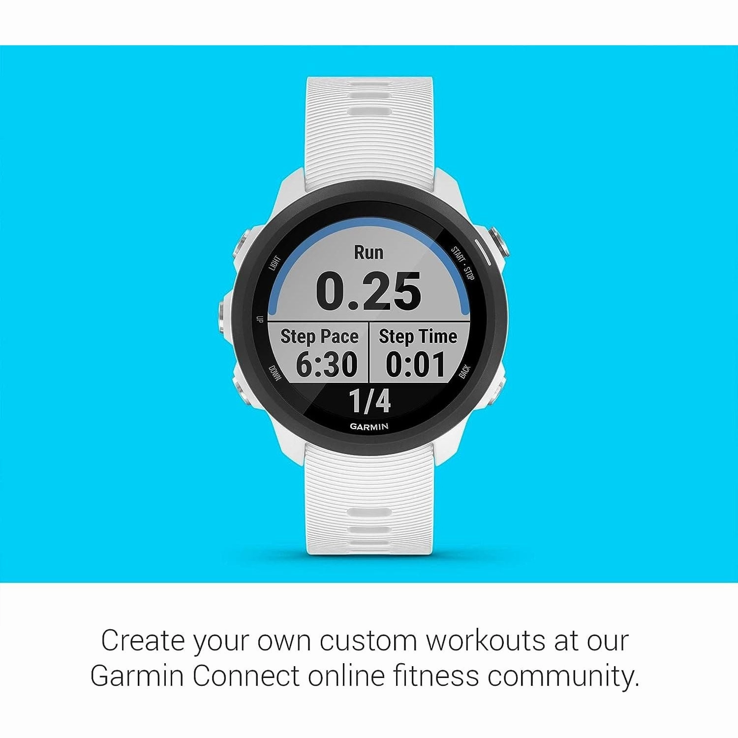 Garmin Forerunner 245 Music GPS Running Smartwatch - White Band
