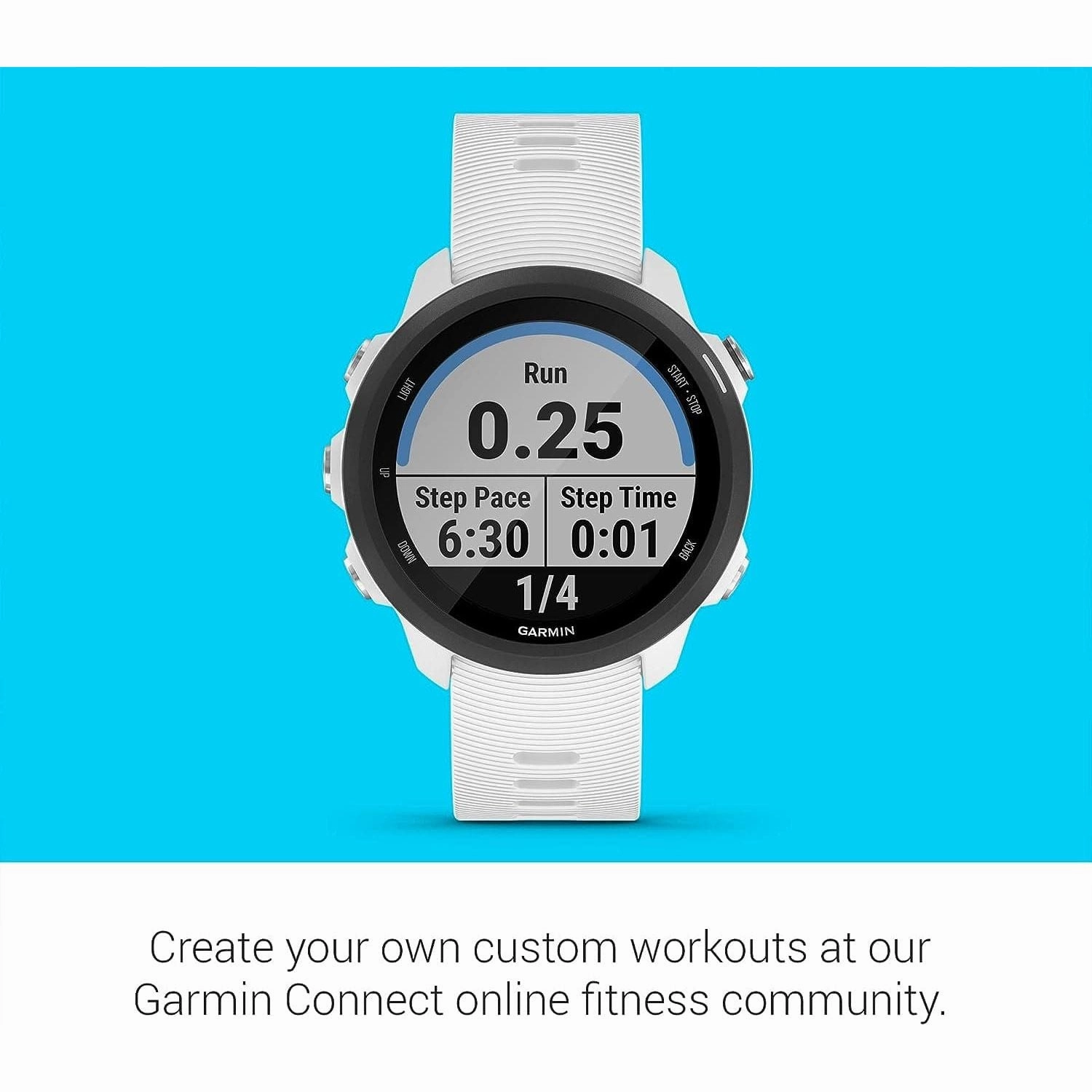 Garmin Forerunner 245 Music GPS Running Smartwatch - White Band