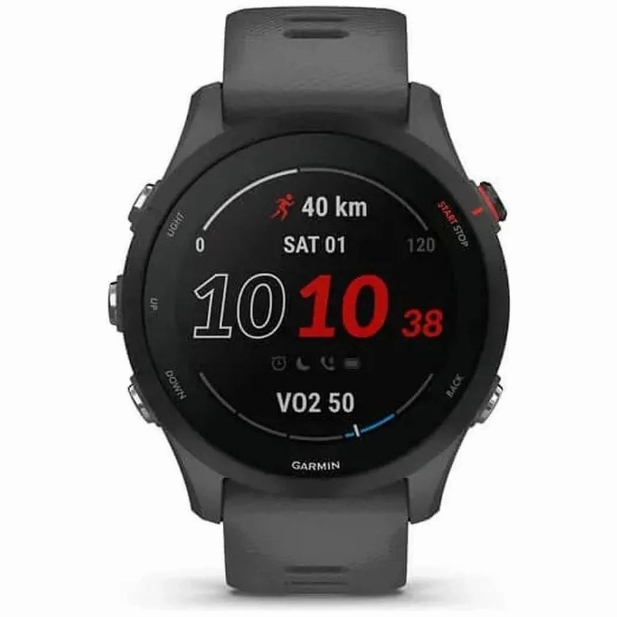 Garmin Forerunner 255 Easy to Use Lightweight GPS Running Smartwatch, Advanced Training and Recovery Insights,Safety and Tracking Features included, Up to 14 days Battery Life, Slate Grey