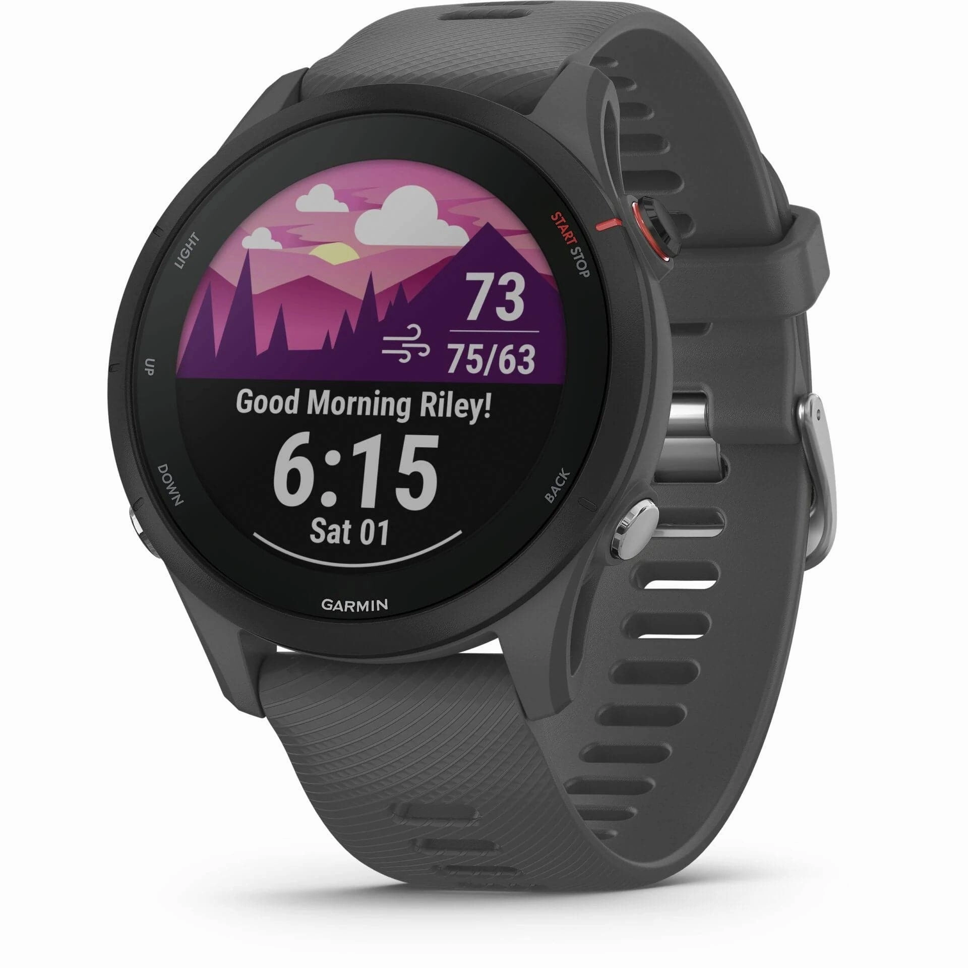 Garmin Forerunner 255 Easy to Use Lightweight GPS Running Smartwatch, Advanced Training and Recovery Insights,Safety and Tracking Features included, Up to 14 days Battery Life, Slate Grey