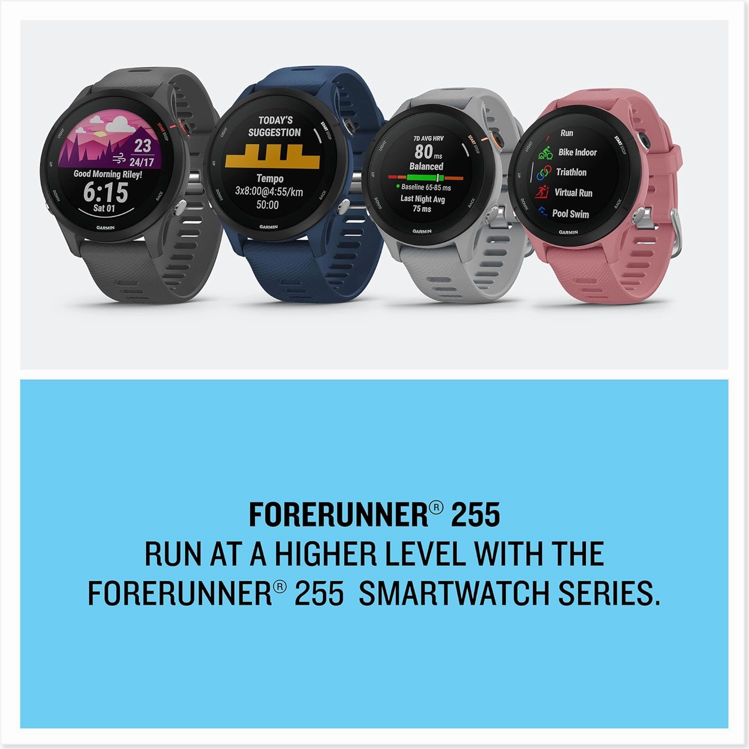 Garmin Forerunner 255 Easy to Use Lightweight GPS Running Smartwatch & HRM-Pro Plus - Premium Chest Strap for Recording Heart Rate
