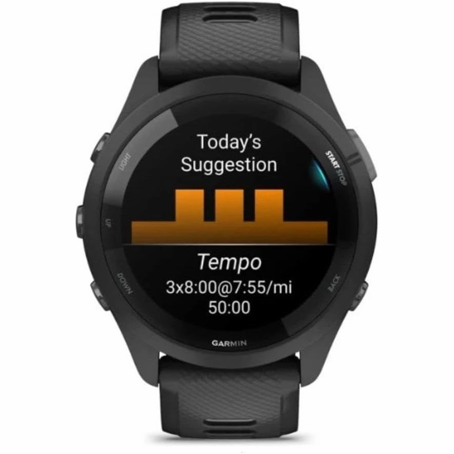Garmin Forerunner 265 GPS Running Smartwatch - Black/Powder Grey