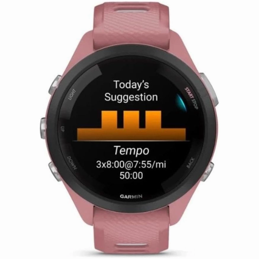 Garmin Forerunner 265S 42mm Running Smartwatch for Unisex, Light Pink/Powder Grey