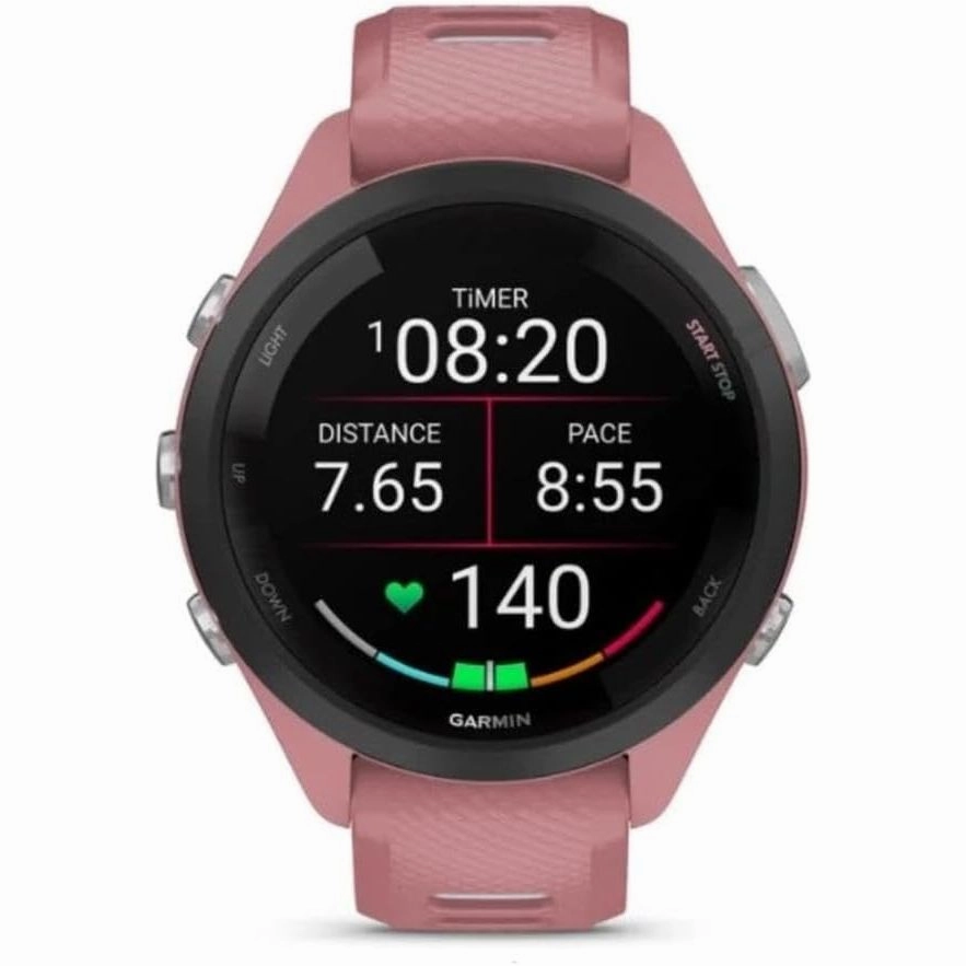 Garmin Forerunner 265S 42mm Running Smartwatch for Unisex, Light Pink/Powder Grey