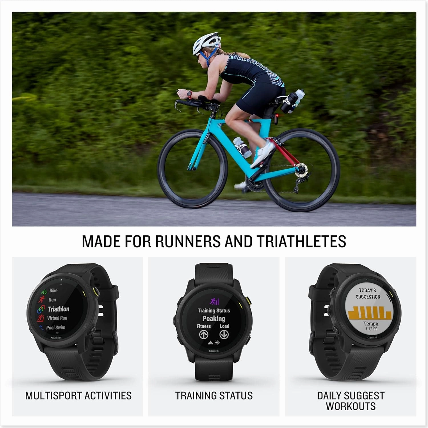 Garmin Forerunner 745 Lightweight GPS Running and Triathlon Smartwatch, Multisport Profile, Advanced Training Features, Music Storage, Safety and Tracking Features , Up to 7 days Battery Life, Red