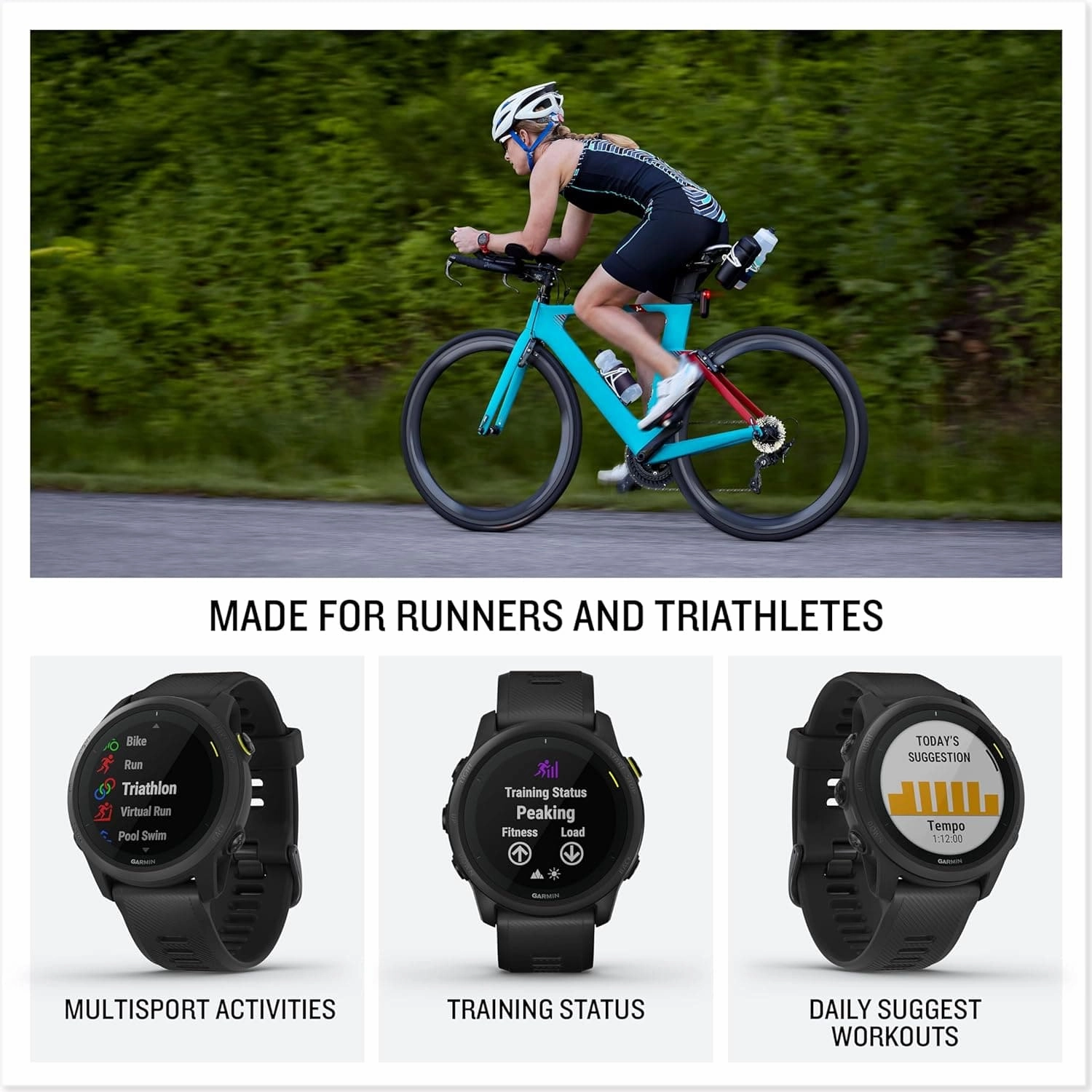 Garmin Forerunner 745 Lightweight GPS Running and Triathlon Smartwatch, Multisport Profile, Advanced Training Features, Music Storage, Safety and Tracking Features , Up to 7 days Battery Life, Red