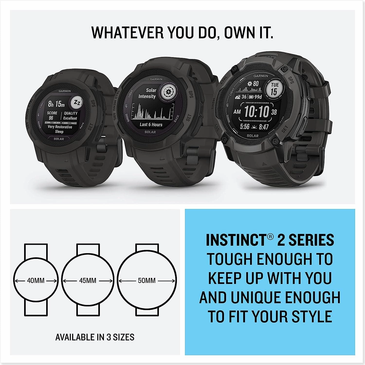 Garmin Instinct 2 Solar Tactical Edition Rugged GPS Smartwatch, Black