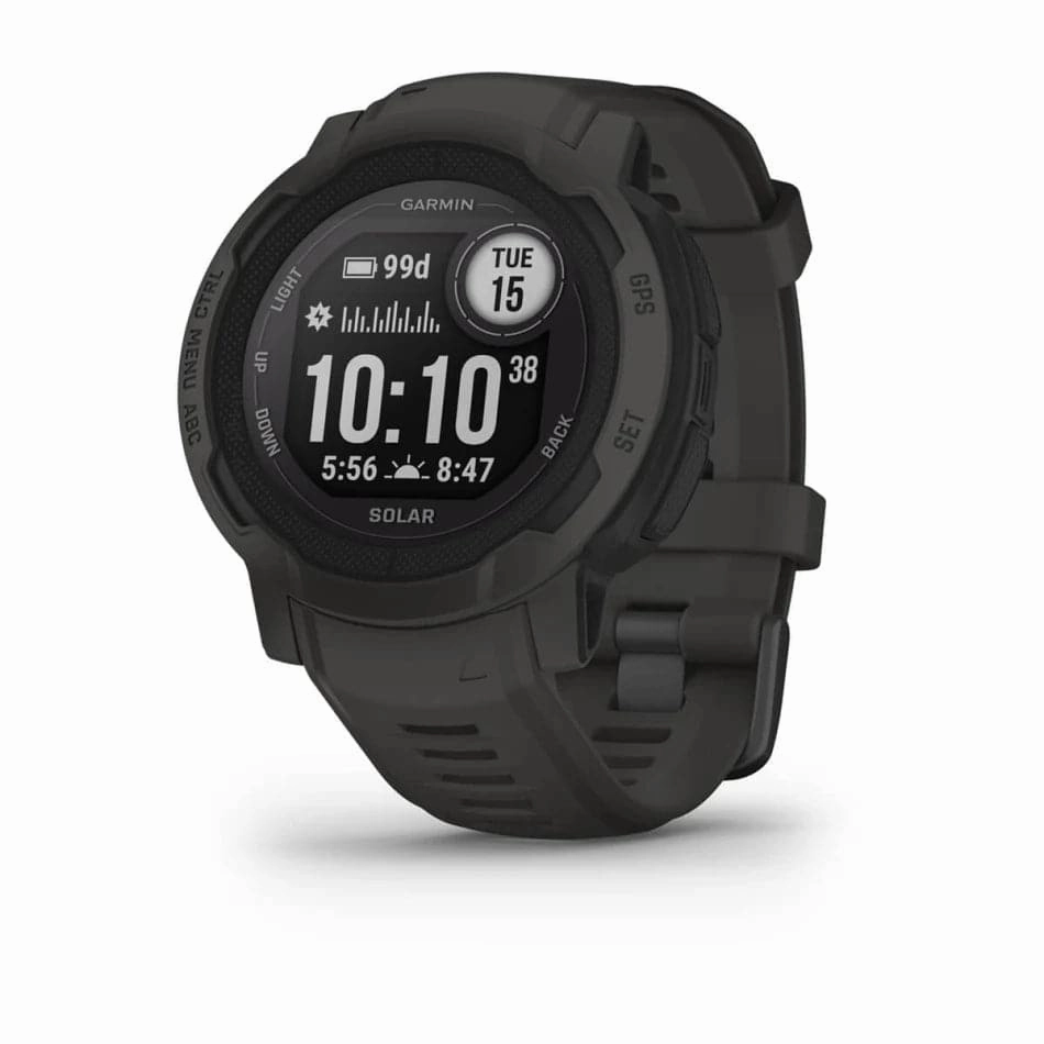 Garmin Instinct 2S SOLAR, Smaller Rugged GPS Smartwatch, Built-in Sports Apps and Health Monitoring, Solar Charging and Ultratough Design Features, Graphite