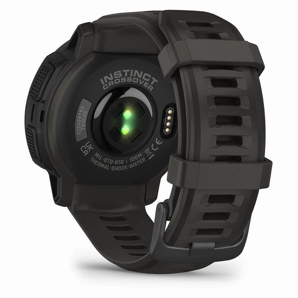 Garmin Instinct Crossover Solar  45mm Rugged Hybrid Smartwatch, Solar Charging, 70-Day Battery, GPS, SpO2 - Graphite