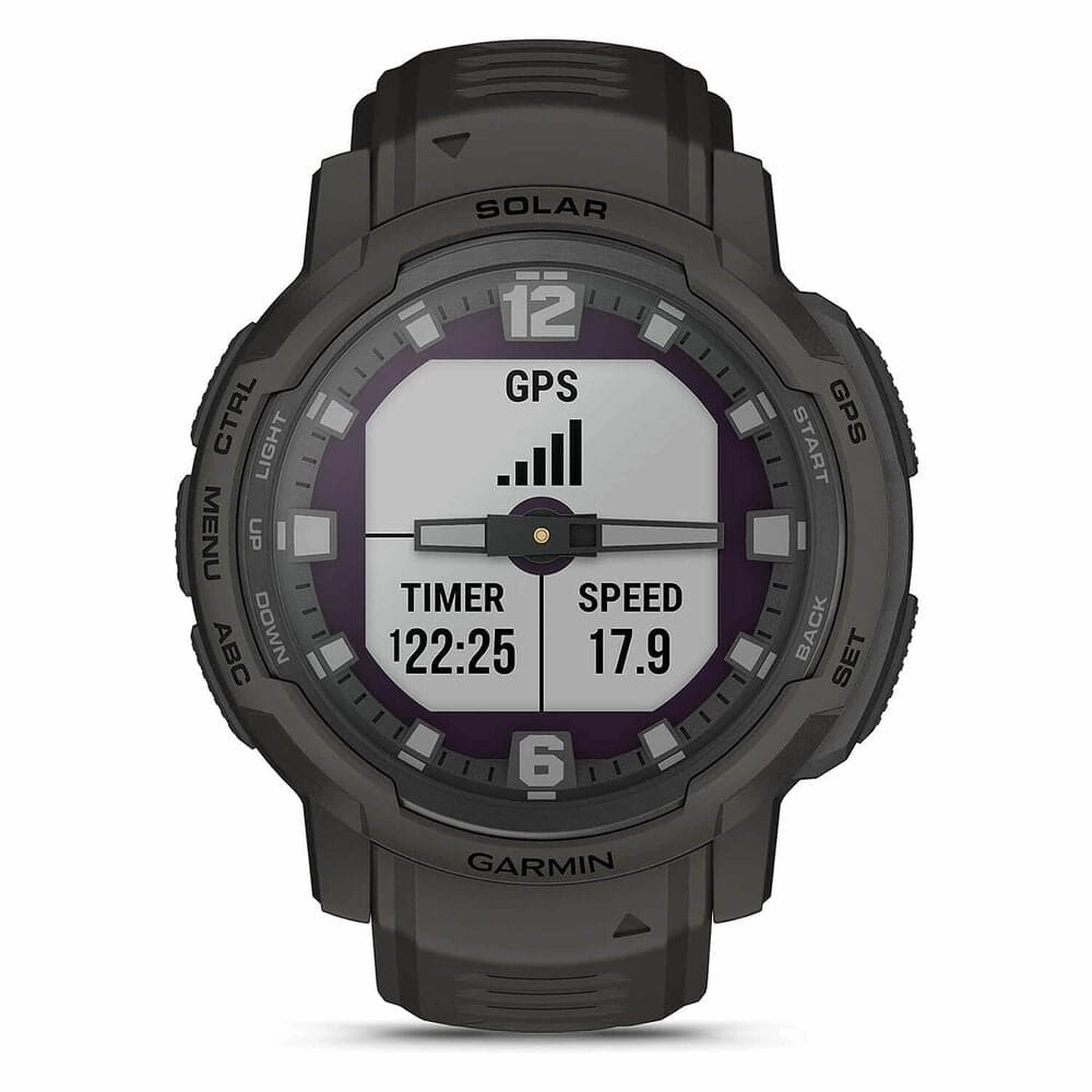Garmin Instinct Crossover Solar  45mm Rugged Hybrid Smartwatch, Solar Charging, 70-Day Battery, GPS, SpO2 - Graphite