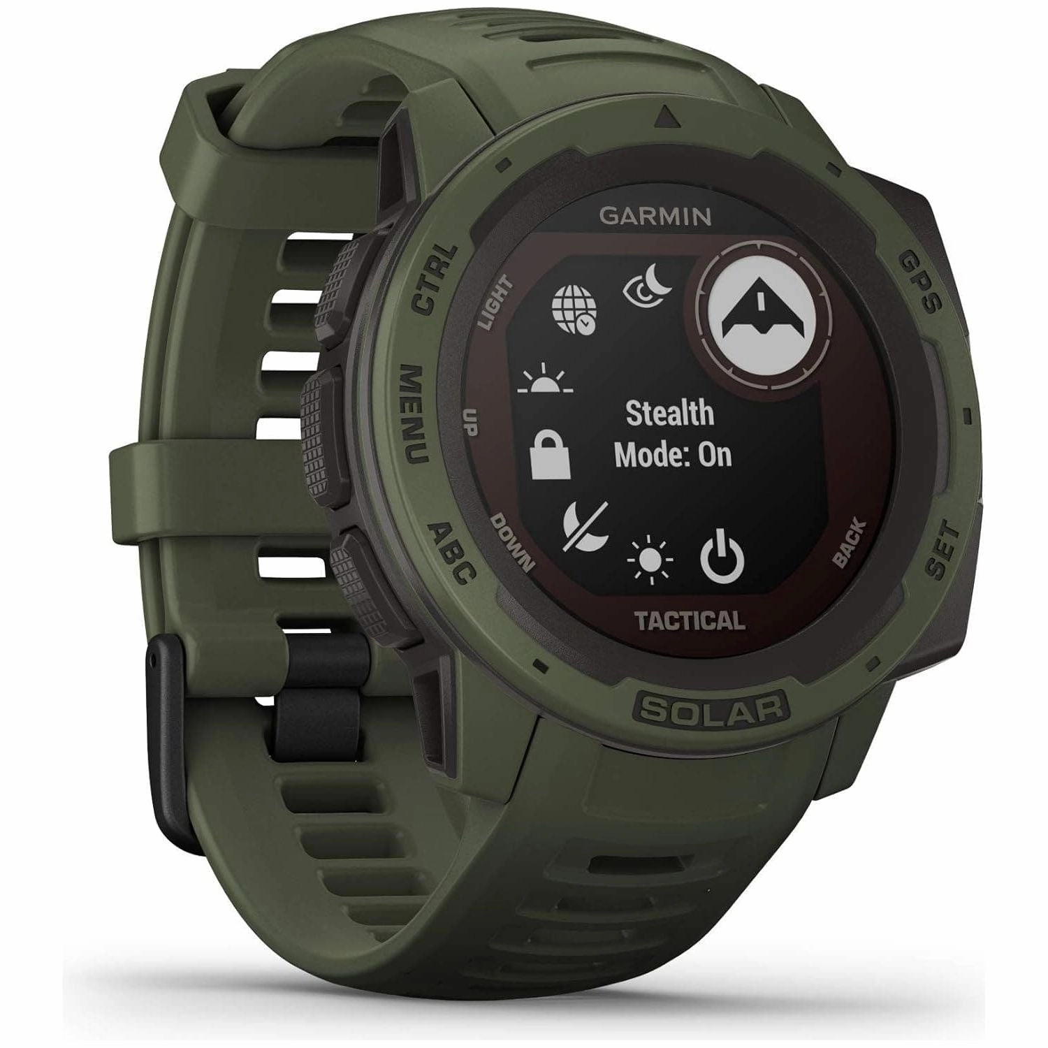 Garmin Instinct Solar Tactical, Solar-powered Rugged Outdoor Smartwatch with Tactical Features, Built-in Sports Apps and Health Monitoring - Moss Green
