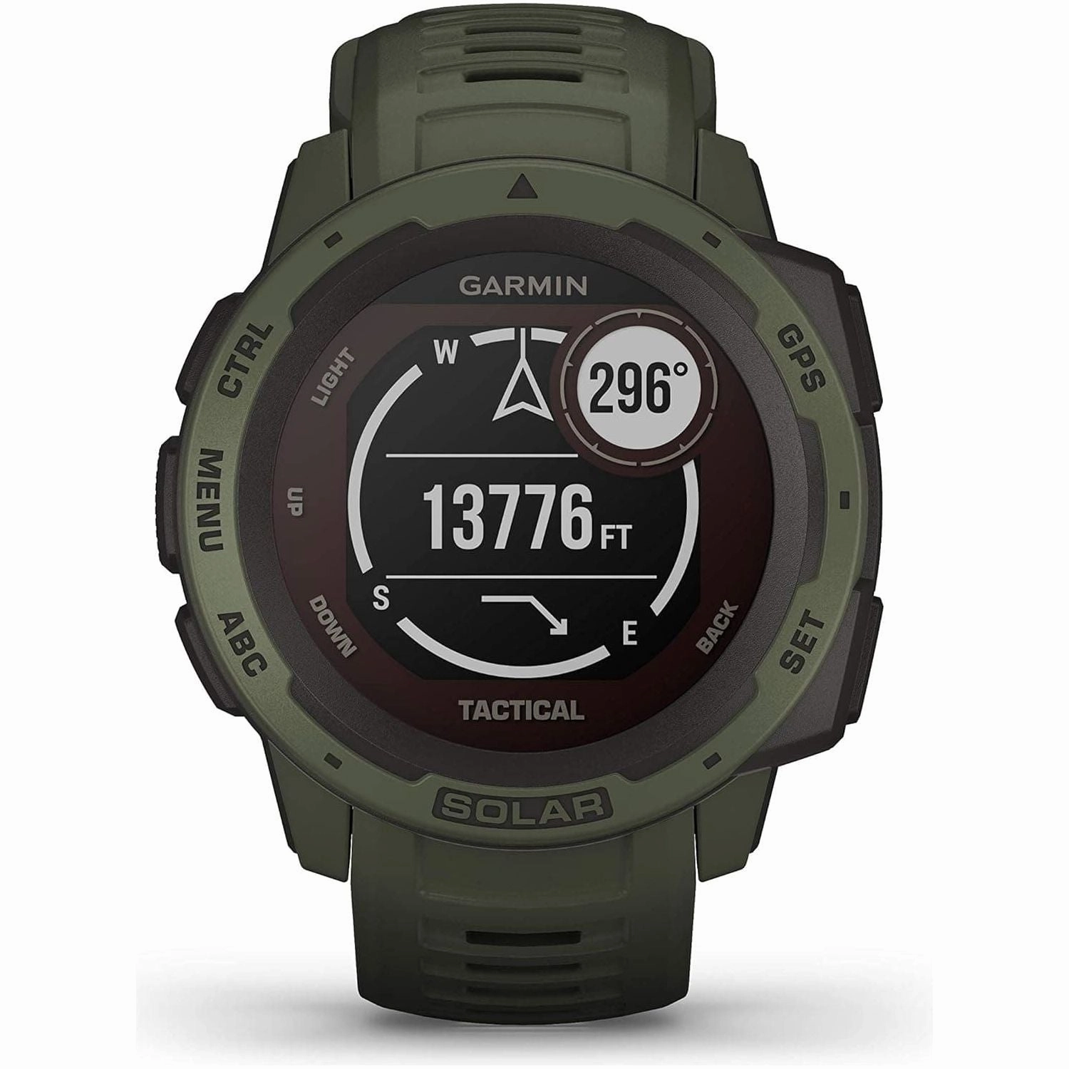 Garmin Instinct Solar Tactical, Solar-powered Rugged Outdoor Smartwatch with Tactical Features, Built-in Sports Apps and Health Monitoring - Moss Green