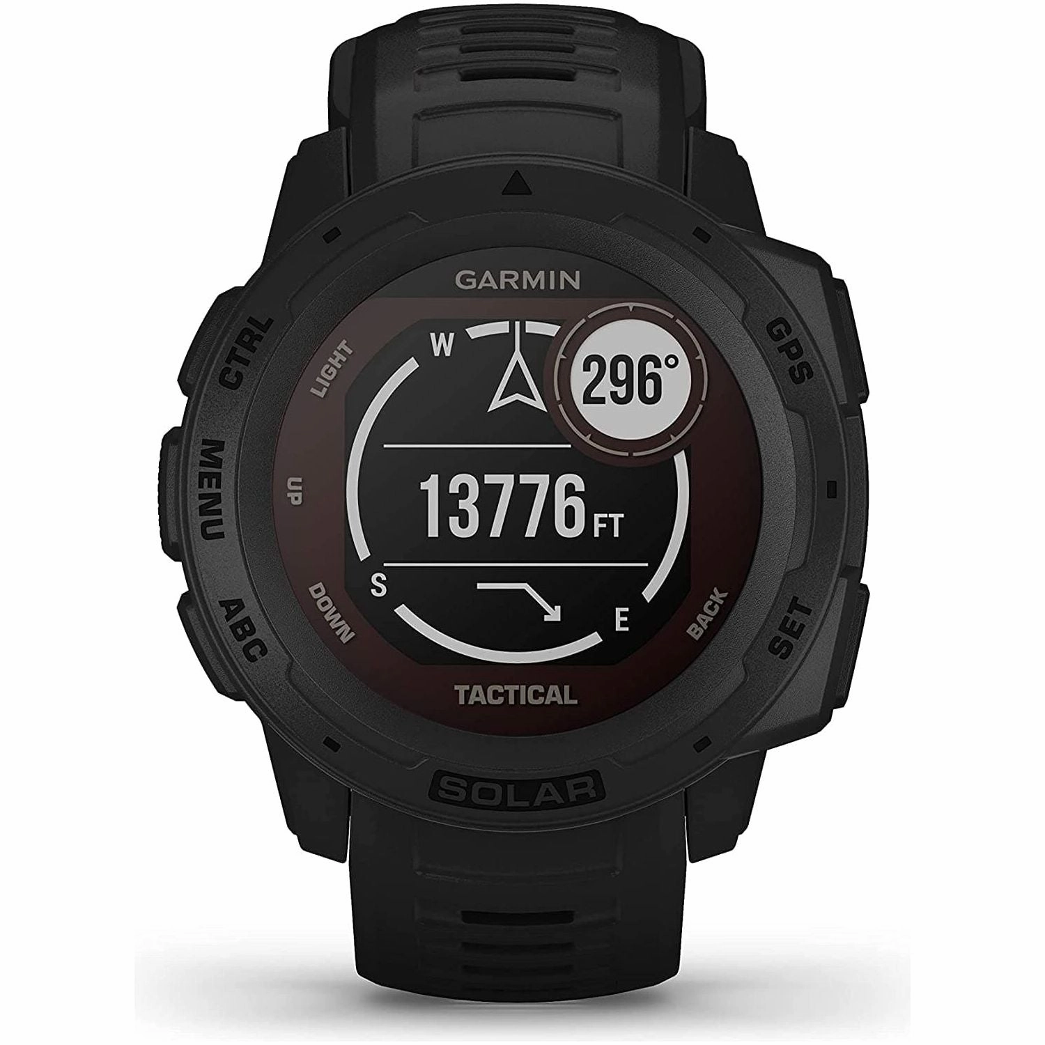 Garmin Instinct Solar Tactical, Solar-powered Rugged Outdoor Smartwatch with Tactical Features, Built-in Sports Apps and Health Monitoring, Black