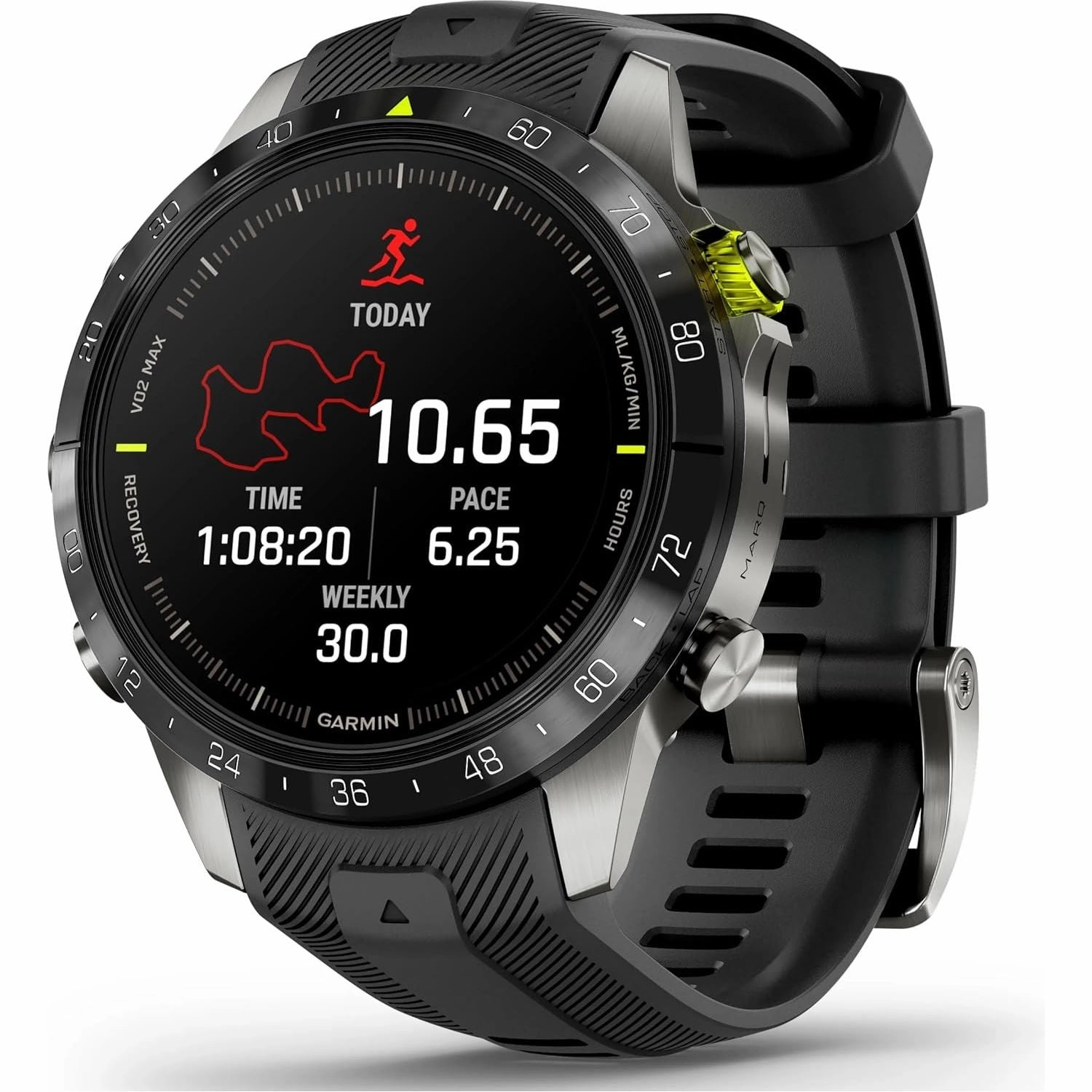 Garmin MARQ Athlete Gen 2 - 46mm Titanium Case, Black Bezel, Rubber Strap