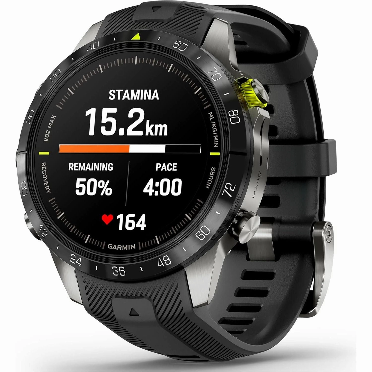 Garmin MARQ Athlete Gen 2 - 46mm Titanium Case, Black Bezel, Rubber Strap
