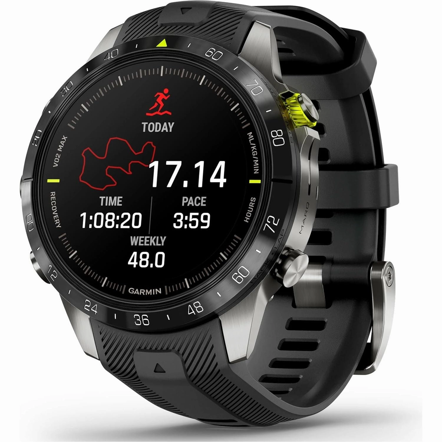 Garmin MARQ Athlete Gen 2 - 46mm Titanium Case, Black Bezel, Rubber Strap