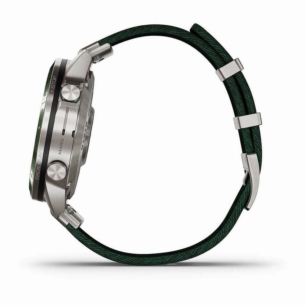 Garmin MARQ Golfer (Gen 2) 46mm Titanium Case Green Ceramic Bezel Strap Watch