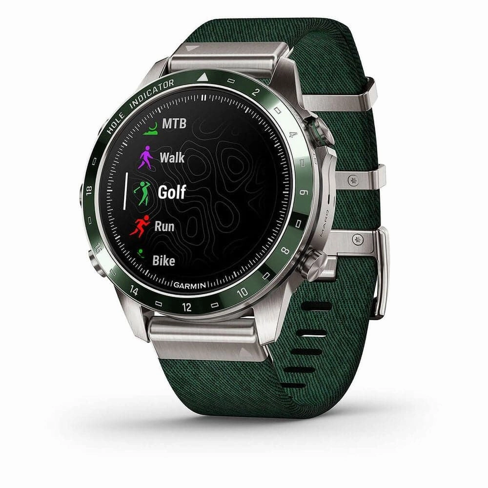 Garmin MARQ Golfer (Gen 2) 46mm Titanium Case Green Ceramic Bezel Strap Watch