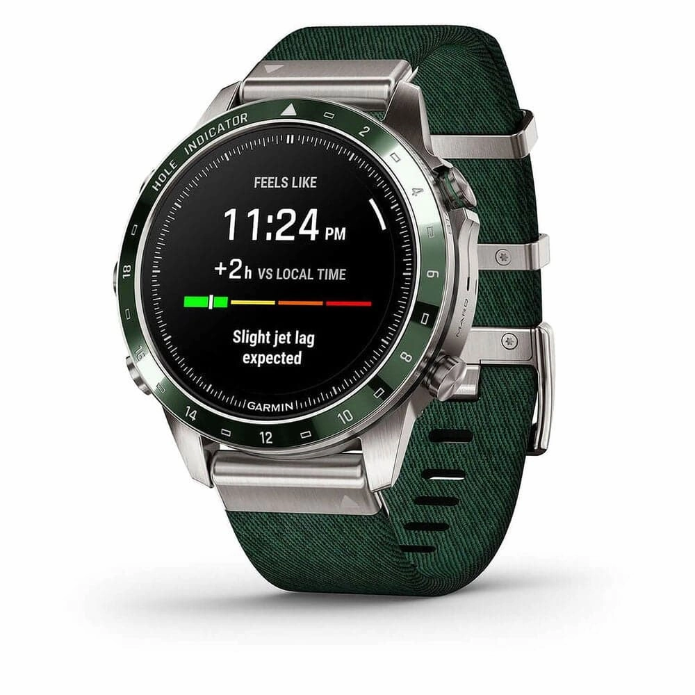 Garmin MARQ Golfer (Gen 2) 46mm Titanium Case Green Ceramic Bezel Strap Watch