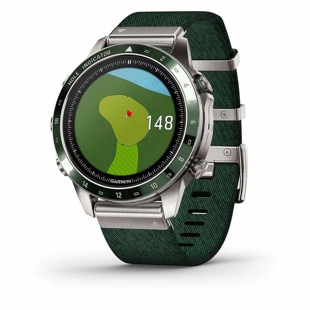 Garmin MARQ Golfer (Gen 2) 46mm Titanium Case Green Ceramic Bezel Strap Watch