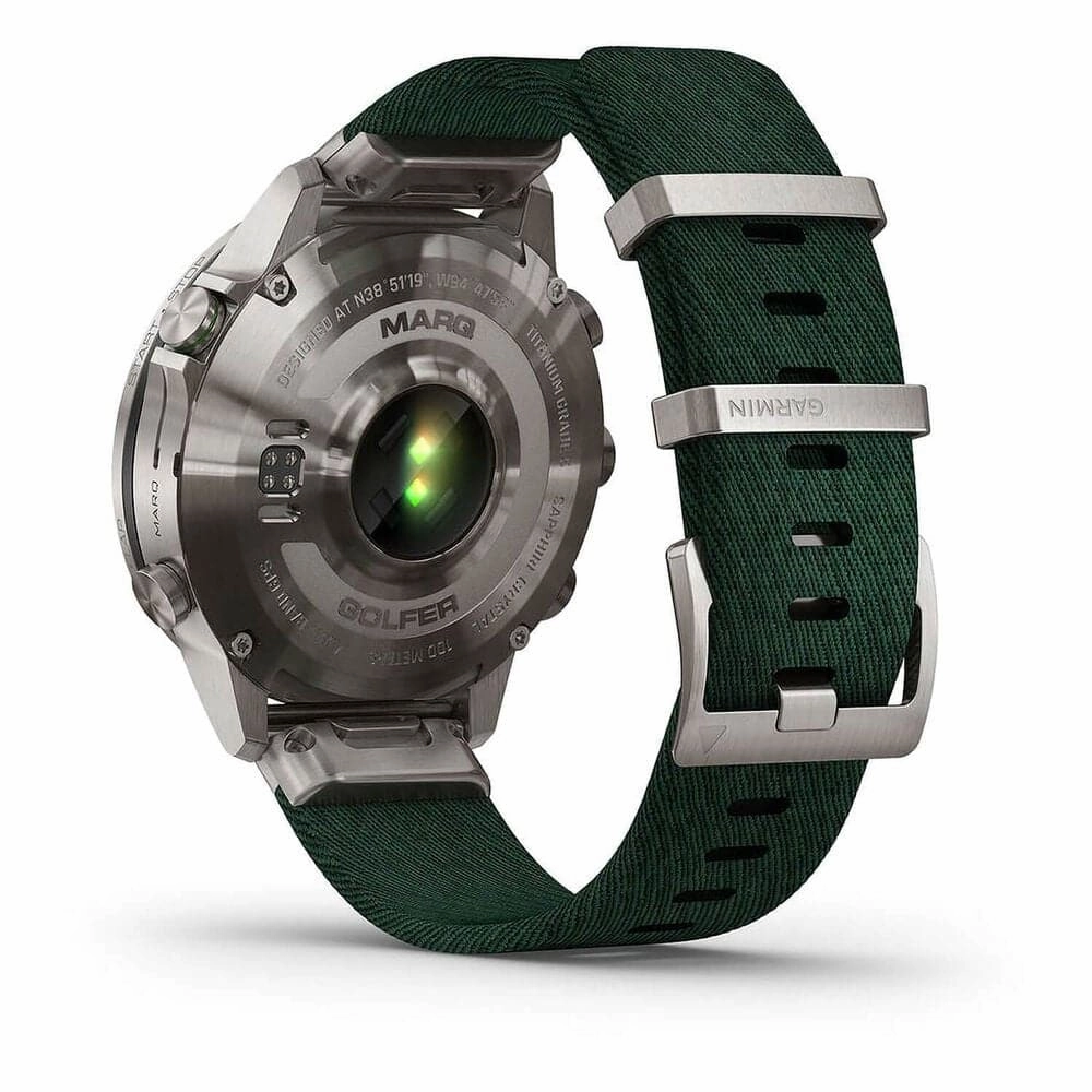 Garmin MARQ Golfer (Gen 2) 46mm Titanium Case Green Ceramic Bezel Strap Watch