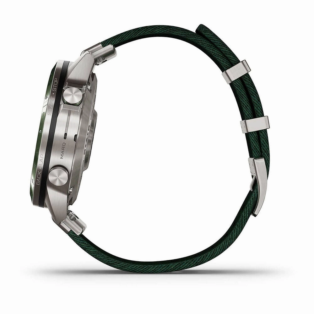 Garmin MARQ Golfer Gen 2 46mm Titanium Watch - Green Ceramic Bezel, Strap