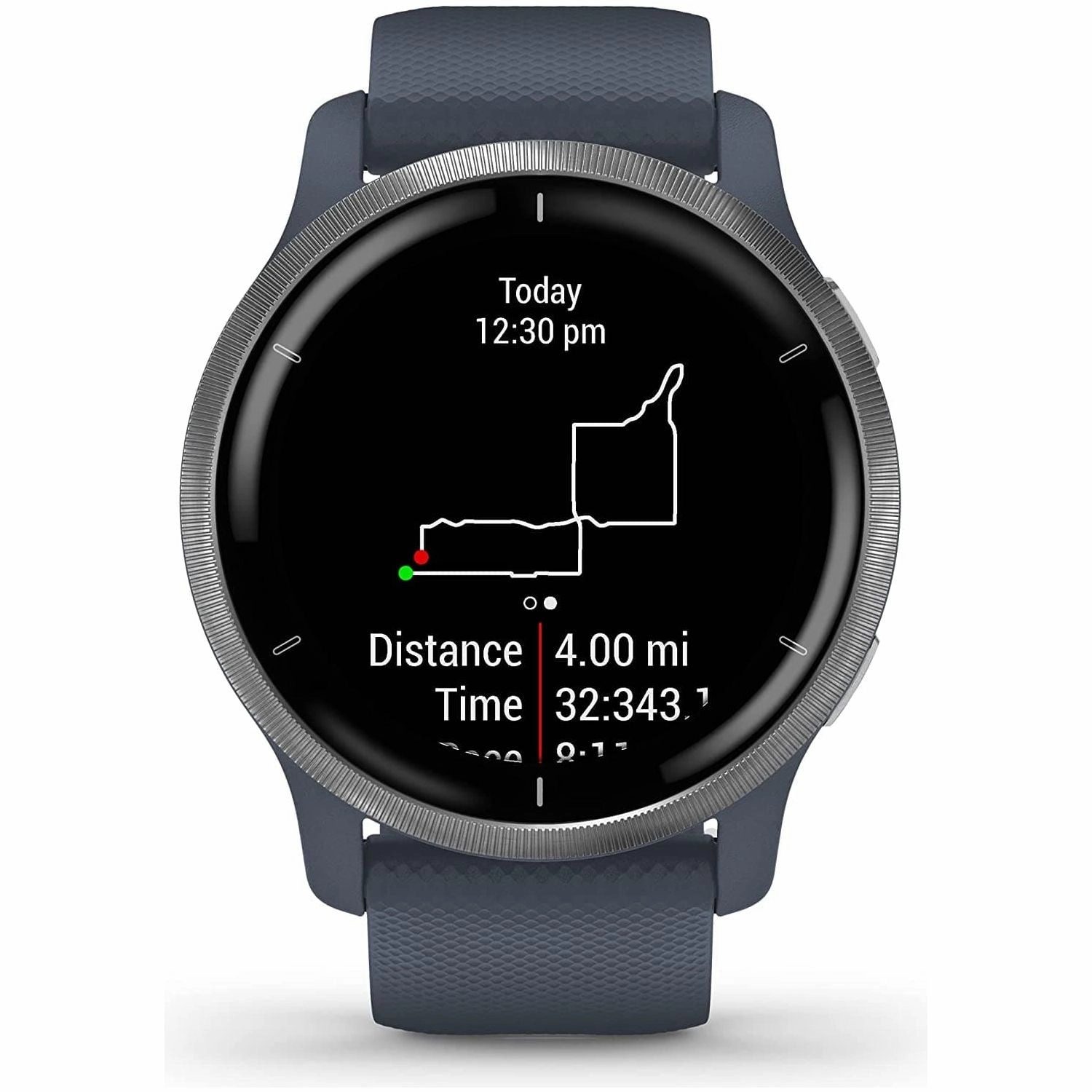 Garmin Venu 2 GPS smartwatch with all-day health monitoring, Silver Bezel with Granite Blue Case and Silicone Band