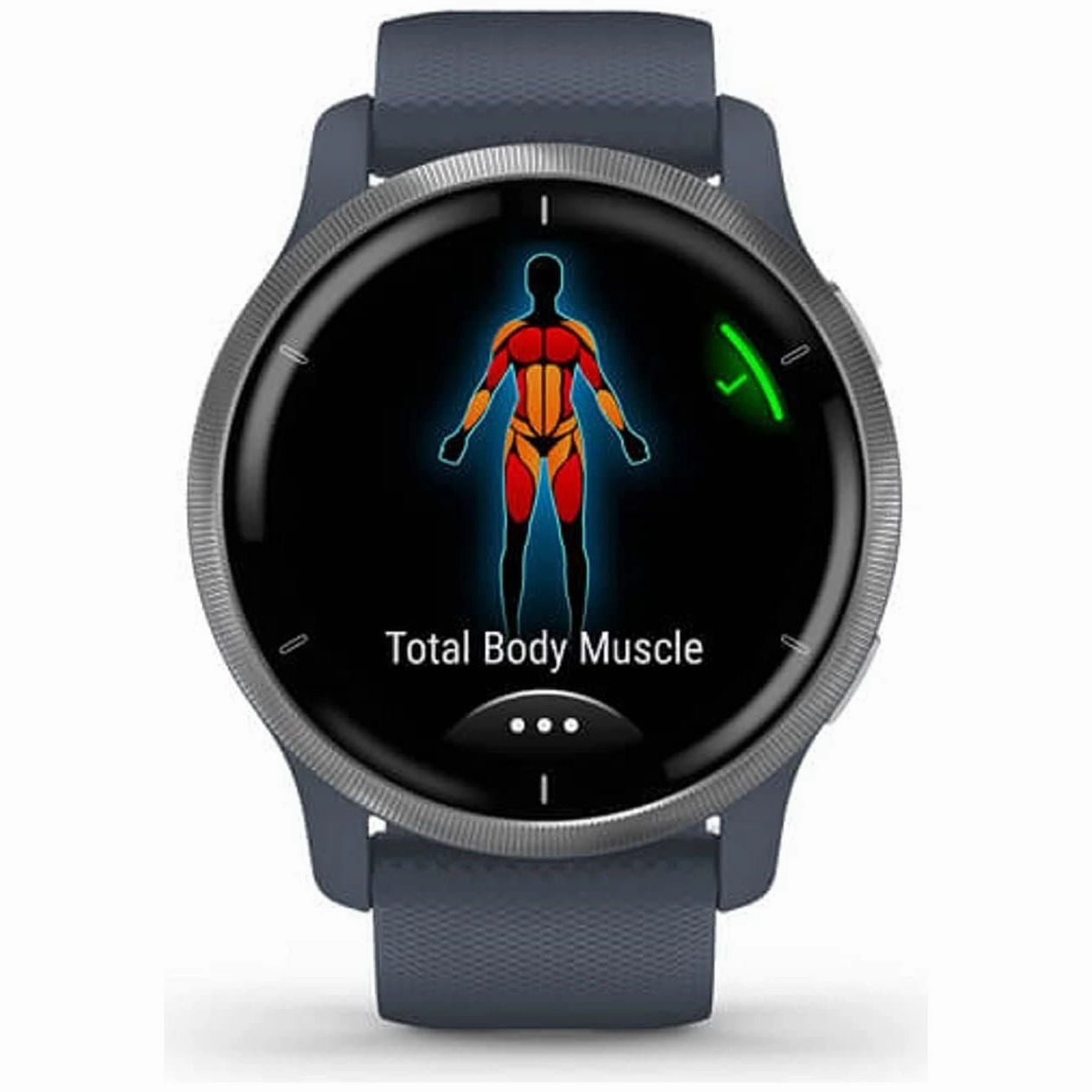 Garmin Venu 2 GPS smartwatch with all-day health monitoring, Silver Bezel with Granite Blue Case and Silicone Band