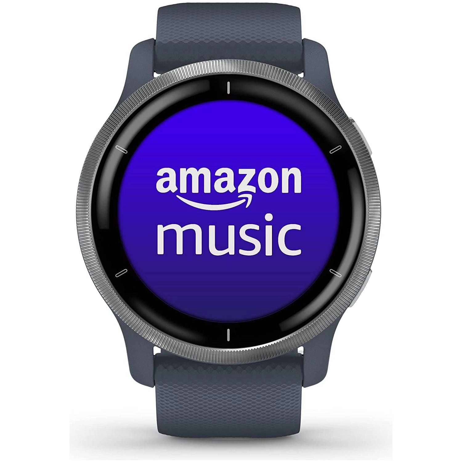 Garmin Venu 2 GPS smartwatch with all-day health monitoring, Silver Bezel with Granite Blue Case and Silicone Band