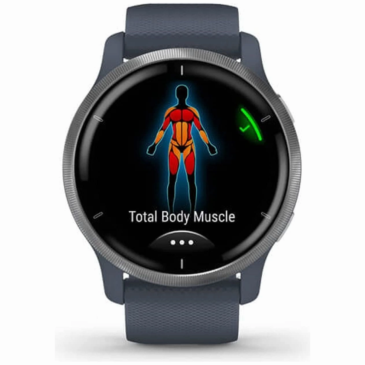 Garmin Venu 2 GPS smartwatch with all-day health monitoring, Silver Bezel with Granite Blue Case and Silicone Band