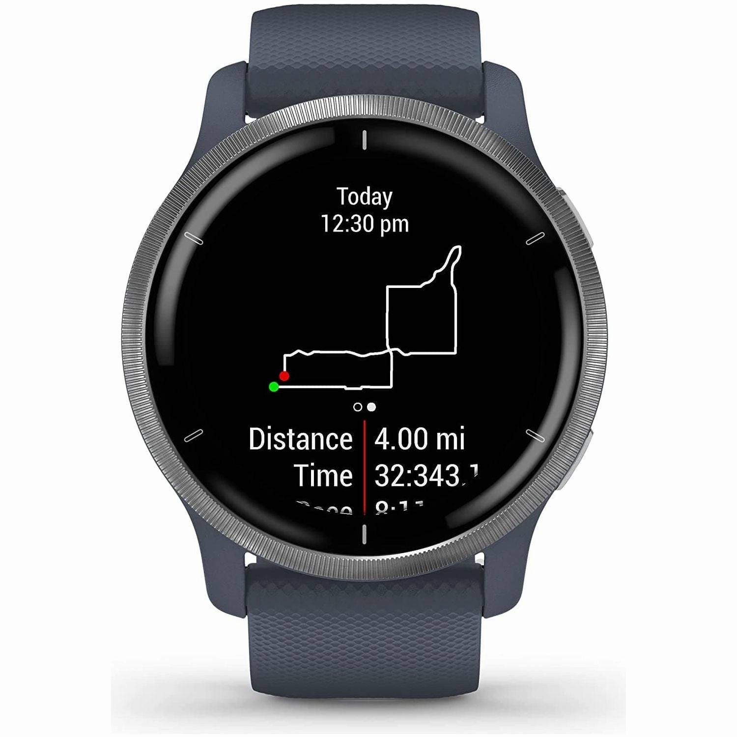 Garmin Venu 2 GPS smartwatch with all-day health monitoring, Silver Bezel with Granite Blue Case and Silicone Band