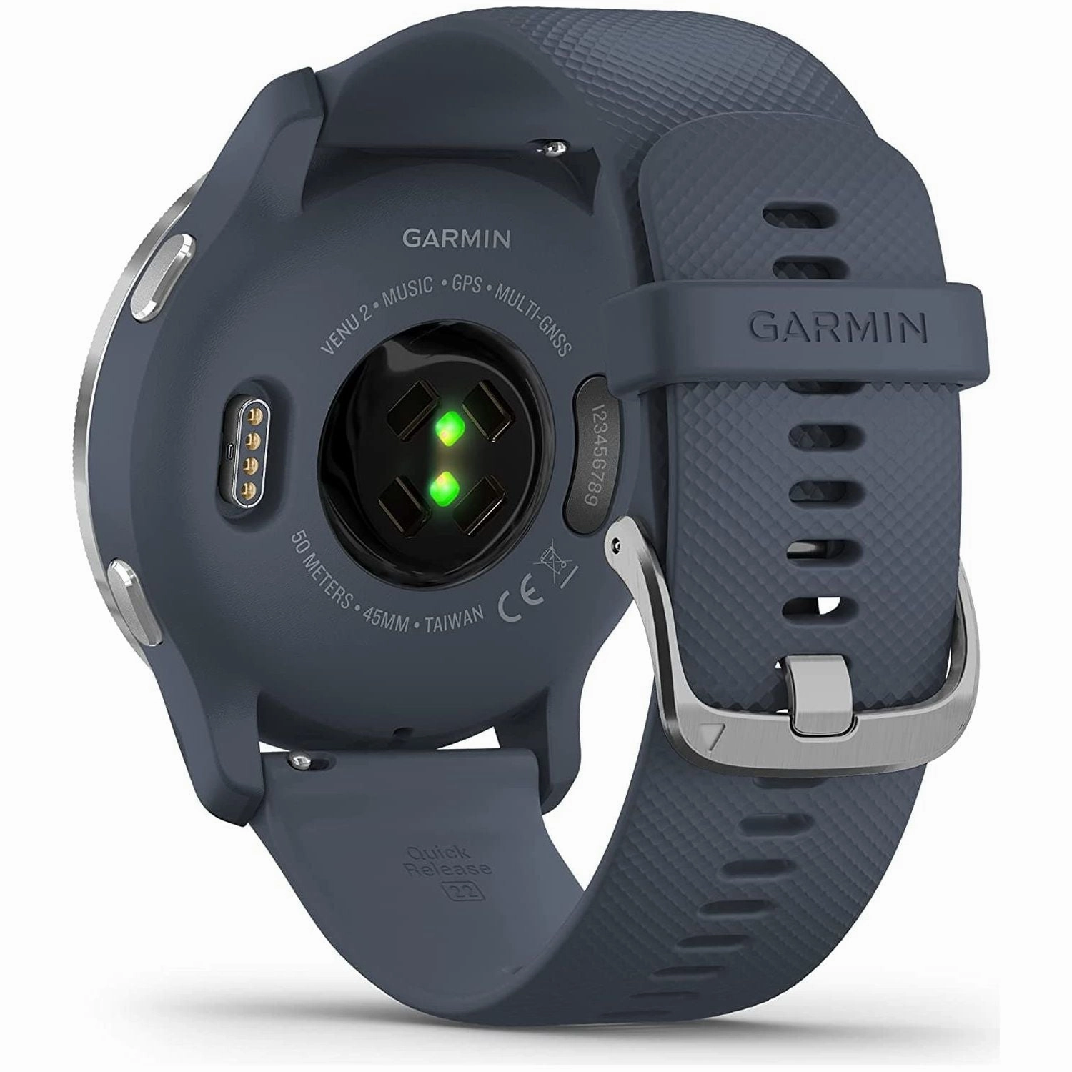 Garmin Venu 2 GPS smartwatch with all-day health monitoring, Silver Bezel with Granite Blue Case and Silicone Band