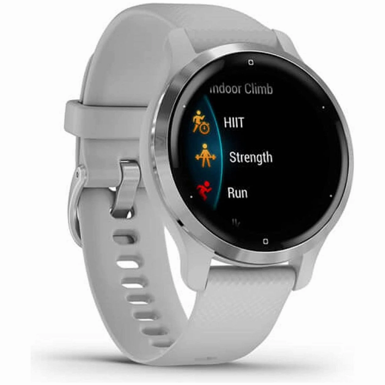 Garmin Venu 2S Smaller-sized GPS smartwatch with all-day health monitoring, Silver Bezel with Mist Grey Case and Silicone Band