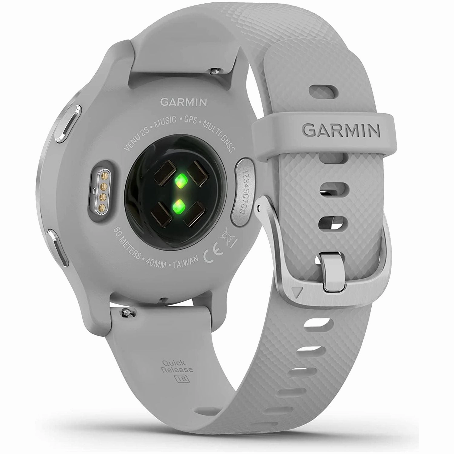 Garmin Venu 2S Smaller-sized GPS smartwatch with all-day health monitoring, Silver Bezel with Mist Grey Case and Silicone Band