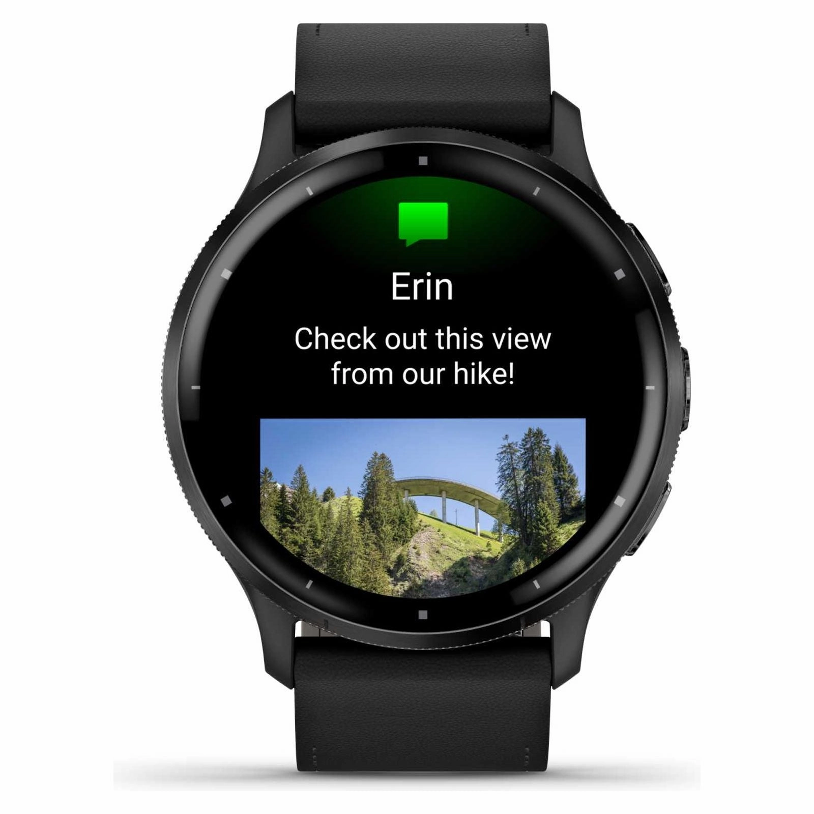 Garmin Venu 3 (45mm) Slate Stainless Steel Bezel / Black Leather Strap