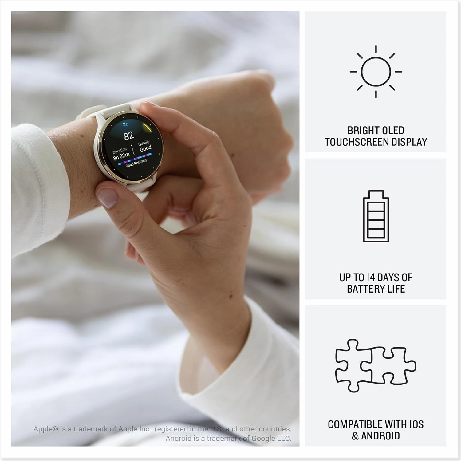 Garmin Venu 3, AMOLED GPS Smartwatch with All-day Advanced Health and Fitness Features, Voice Functionality, Music Storage, Wellness Smartwatch with up to 14 days battery life, Black