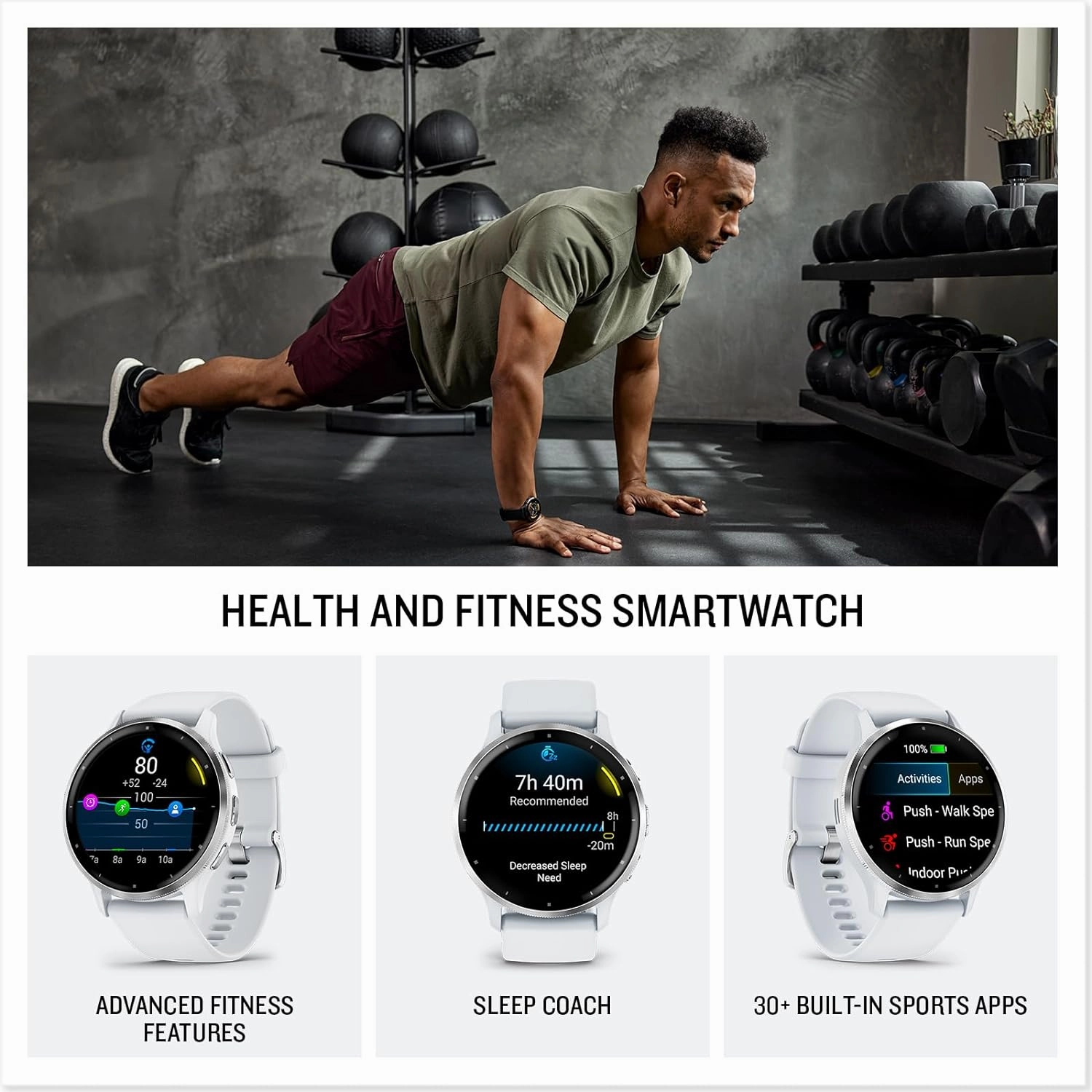 Garmin Venu 3, AMOLED GPS Smartwatch with All-day Advanced Health and Fitness Features, Voice Functionality, Music Storage, Wellness Smartwatch with up to 14 days battery life, Black