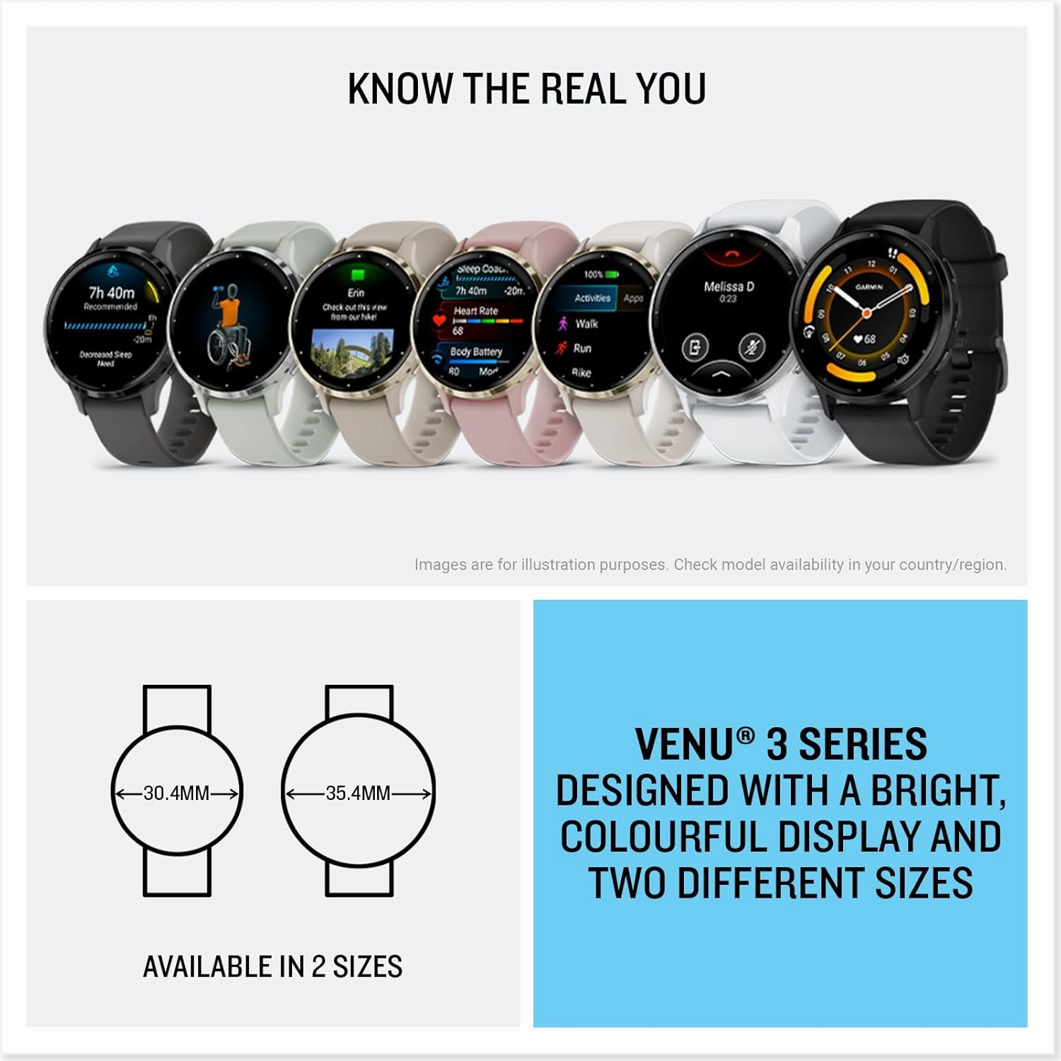 Garmin Venu 3, AMOLED GPS Smartwatch with All-day Advanced Health and Fitness Features, Voice Functionality, Music Storage, Wellness Smartwatch with up to 14 days battery life, Black