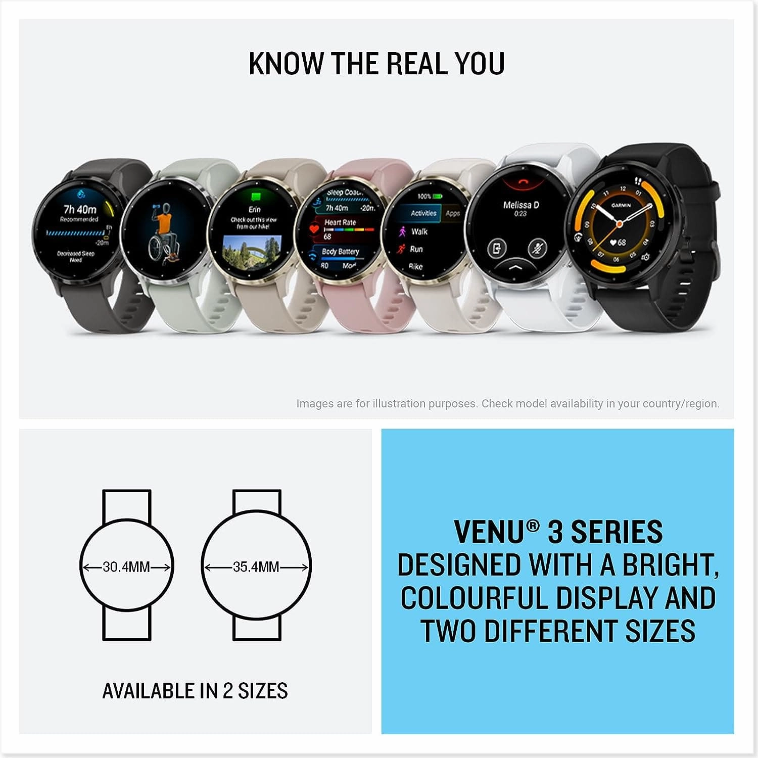 Garmin Venu 3 GPS Smartwatch  AMOLED Display, Advanced Health & Fitness Features, Voice Functionality, Music Storage, 14-Day Battery Life, Black