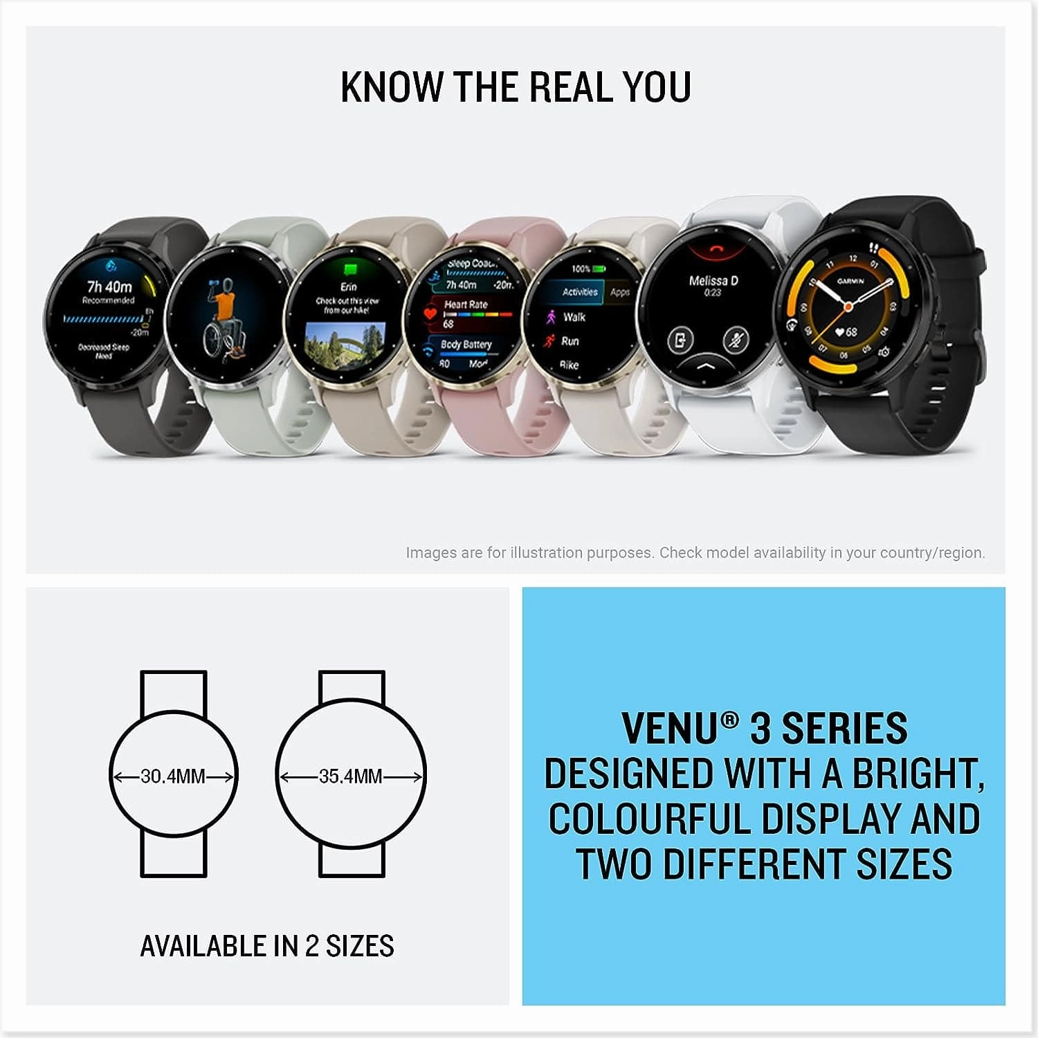 Garmin Venu 3S, AMOLED GPS smaller sized Smartwatch, All-day Advanced Health and Fitness Features, Voice Functionality, Music Storage, Wellness Smartwatch with up to 10 days battery life, Ivory
