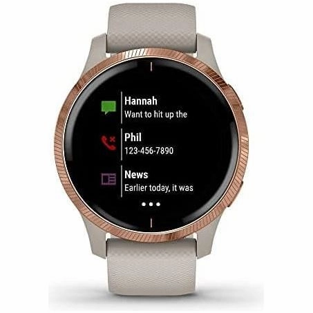 Garmin Venu, GPS Smartwatch with Bright Touchscreen Display, Features Music, Body Energy Monitoring, Animated Workouts, Pulse Ox Sensors and More, Light Sand with Rose Gold