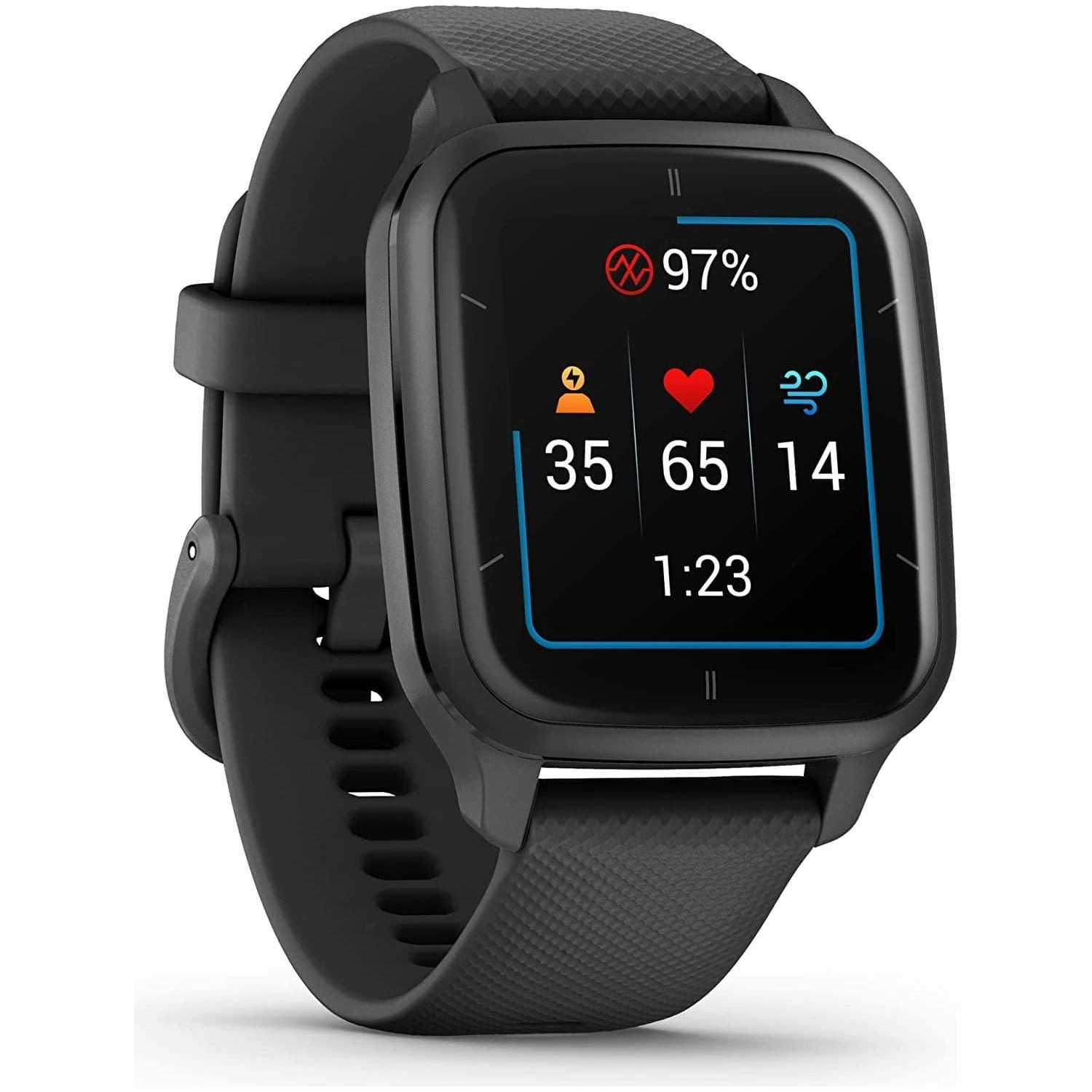 Garmin Venu Sq 2, AMOLED GPS Smartwatch, All-day Health Monitoring and Fitness Features, Music Storage, Sports Apps and More, Square Design Smartwatch with up to 11 days battery life, Black