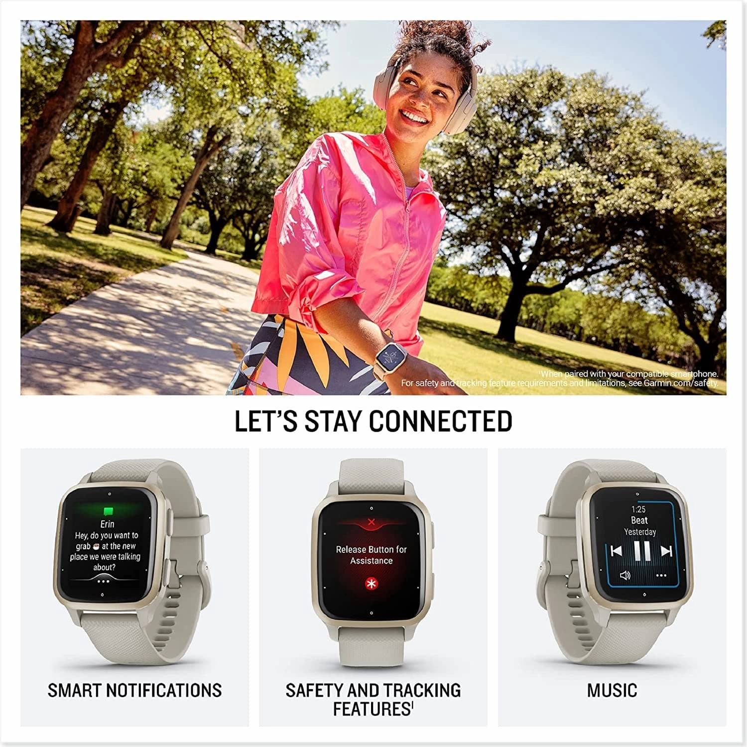 Garmin Venu Sq 2, AMOLED GPS Smartwatch, All-day Health Monitoring and Fitness Features, Music Storage, Sports Apps and More, Square Design Smartwatch with up to 11 days battery life, Black
