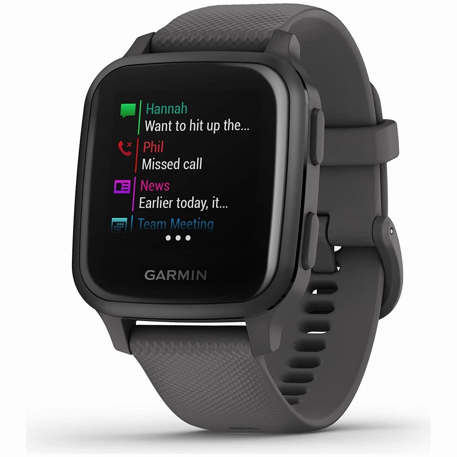 Garmin Venu Sq GPS Smartwatch with All-day Health Monitoring and Fitness Features, Built-in Sports Apps and More, Shadow Grey with Slate Bezel