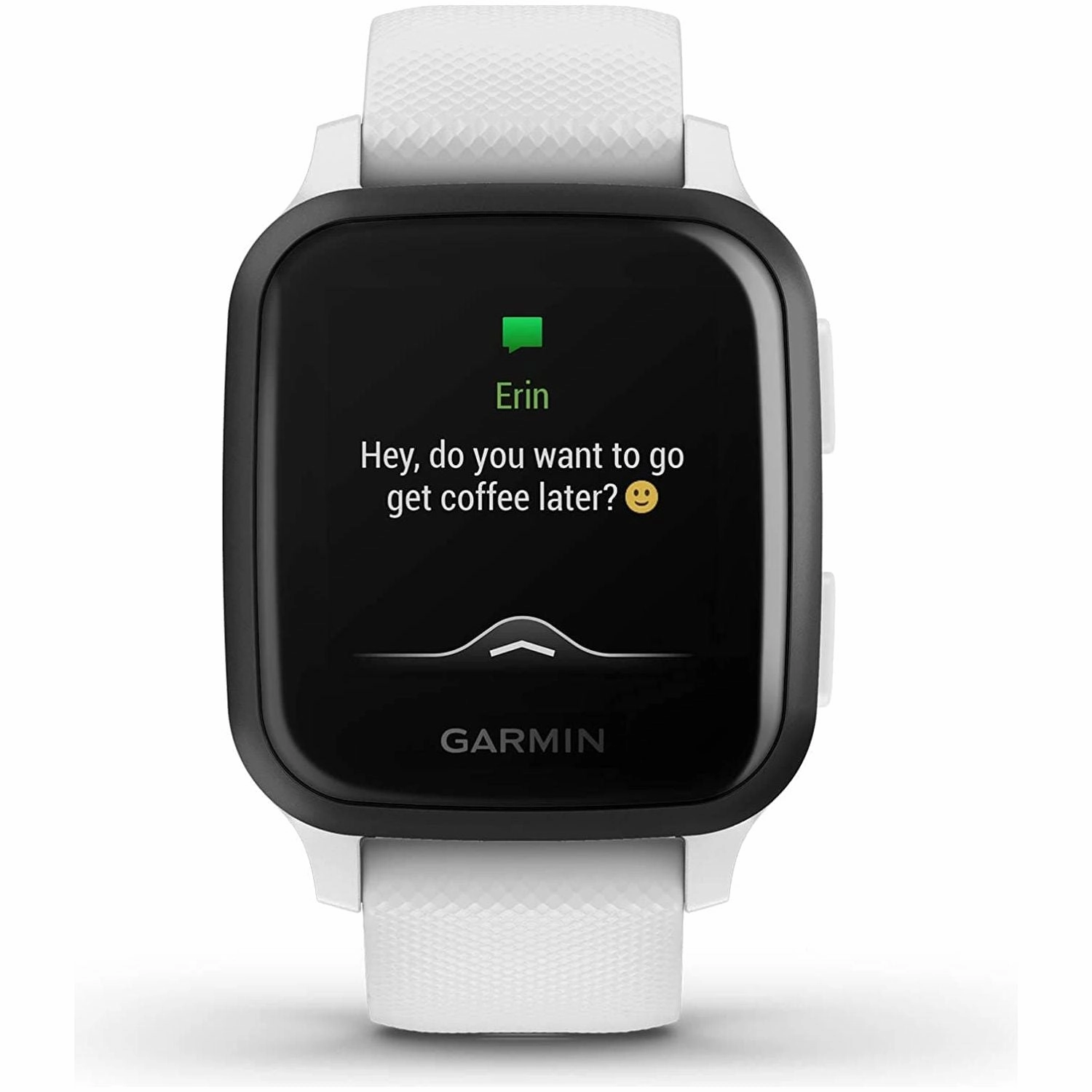 Garmin Venu Sq Music Amazon Exclusive GPS Smartwatch with All-day Health Monitoring and Fitness Features, Built-in Sports Apps and More, White with Slate Bezel