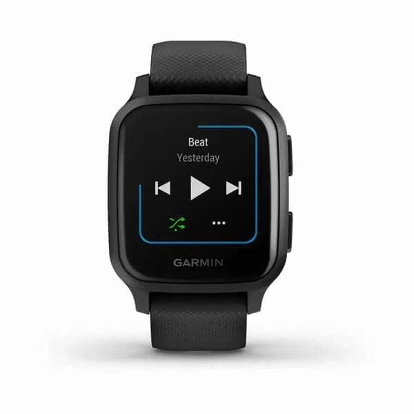 Garmin Venu Sq Music Edition Slate Aluminium Bezel with Black Case and Silicone Band