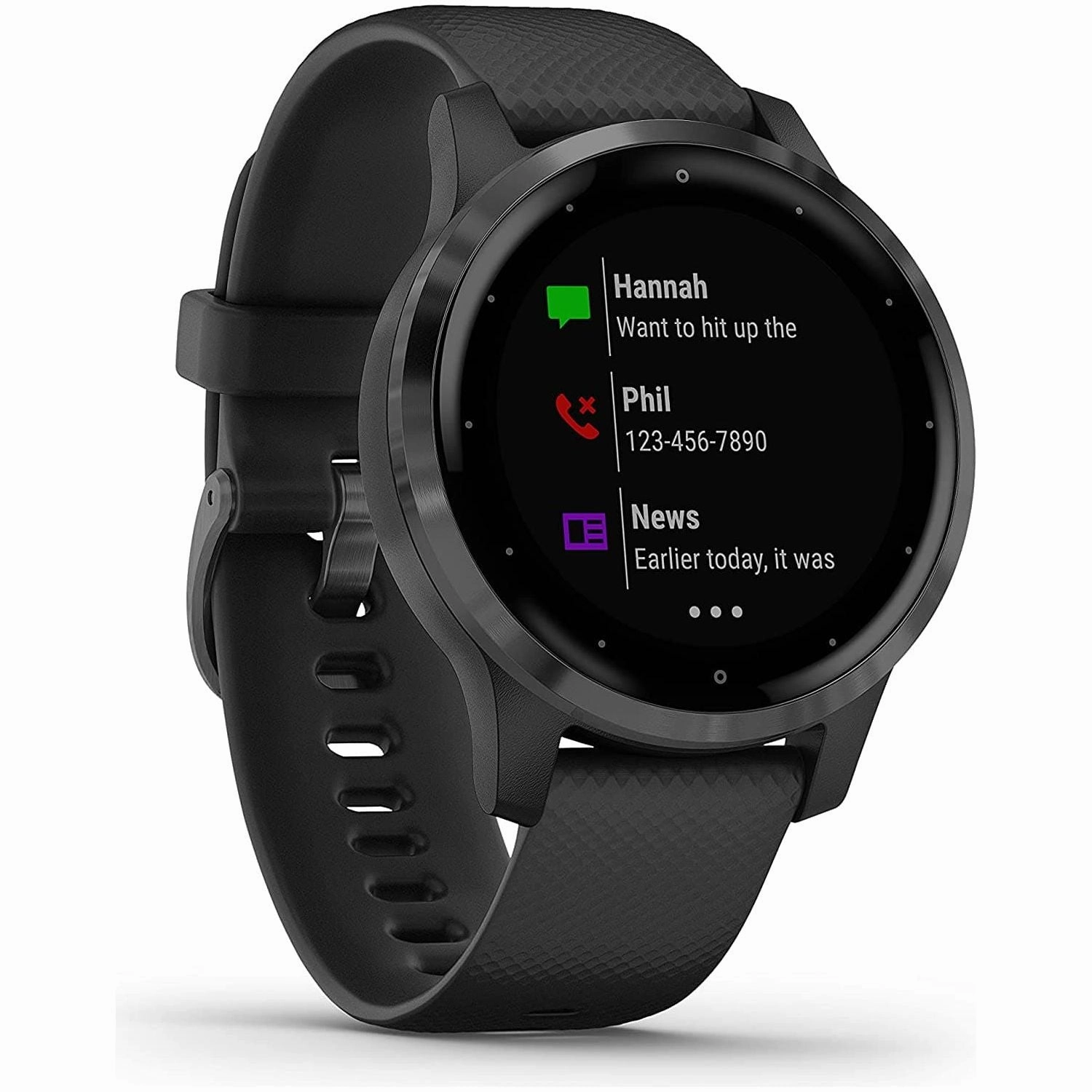 Garmin Vvoactive 4S , Smaller-Sized GPS Smartwatch, Features Music, Body Energy Monitoring, Animated Workouts, Pulse Ox Sensors -  Black