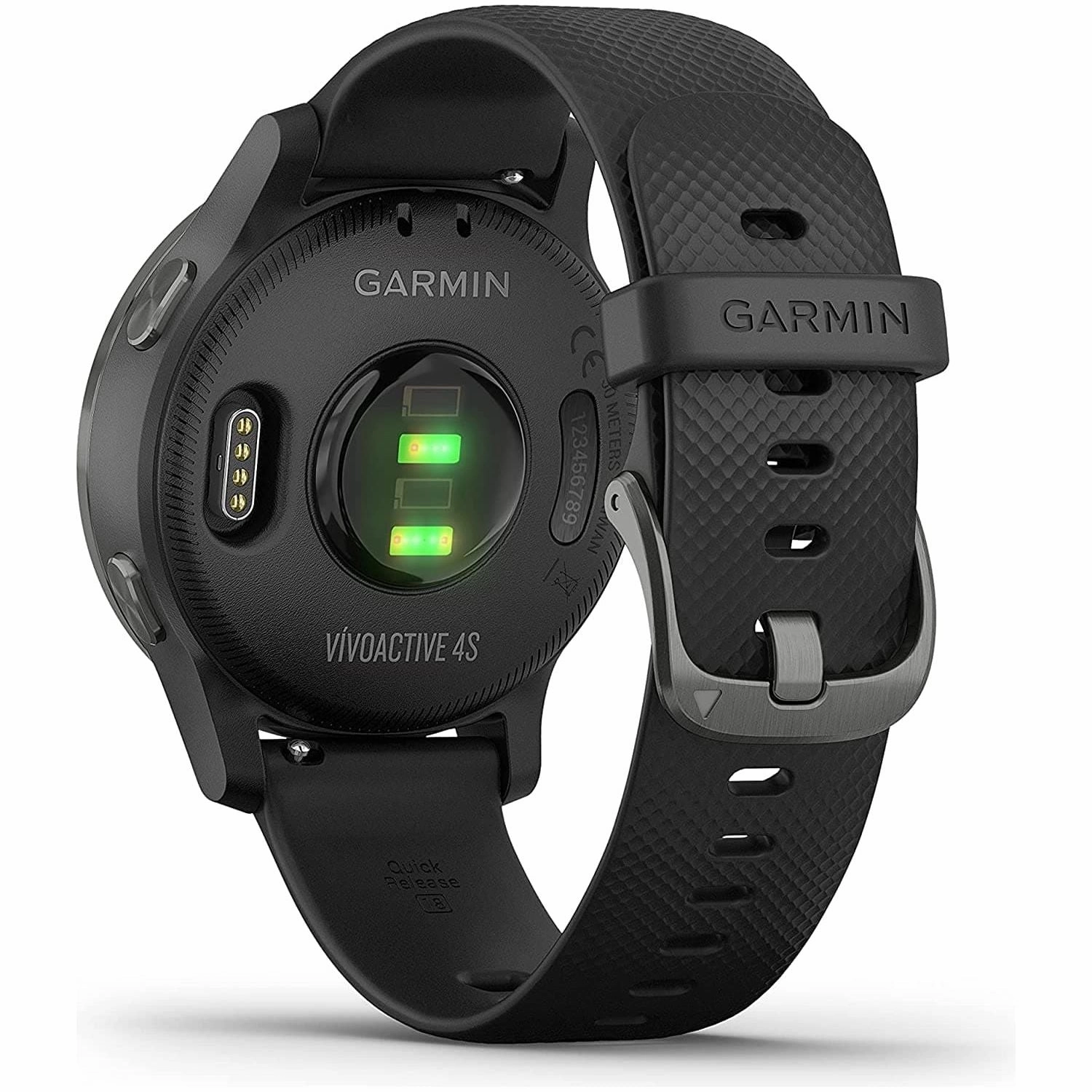 Garmin Vvoactive 4S , Smaller-Sized GPS Smartwatch, Features Music, Body Energy Monitoring, Animated Workouts, Pulse Ox Sensors -  Black